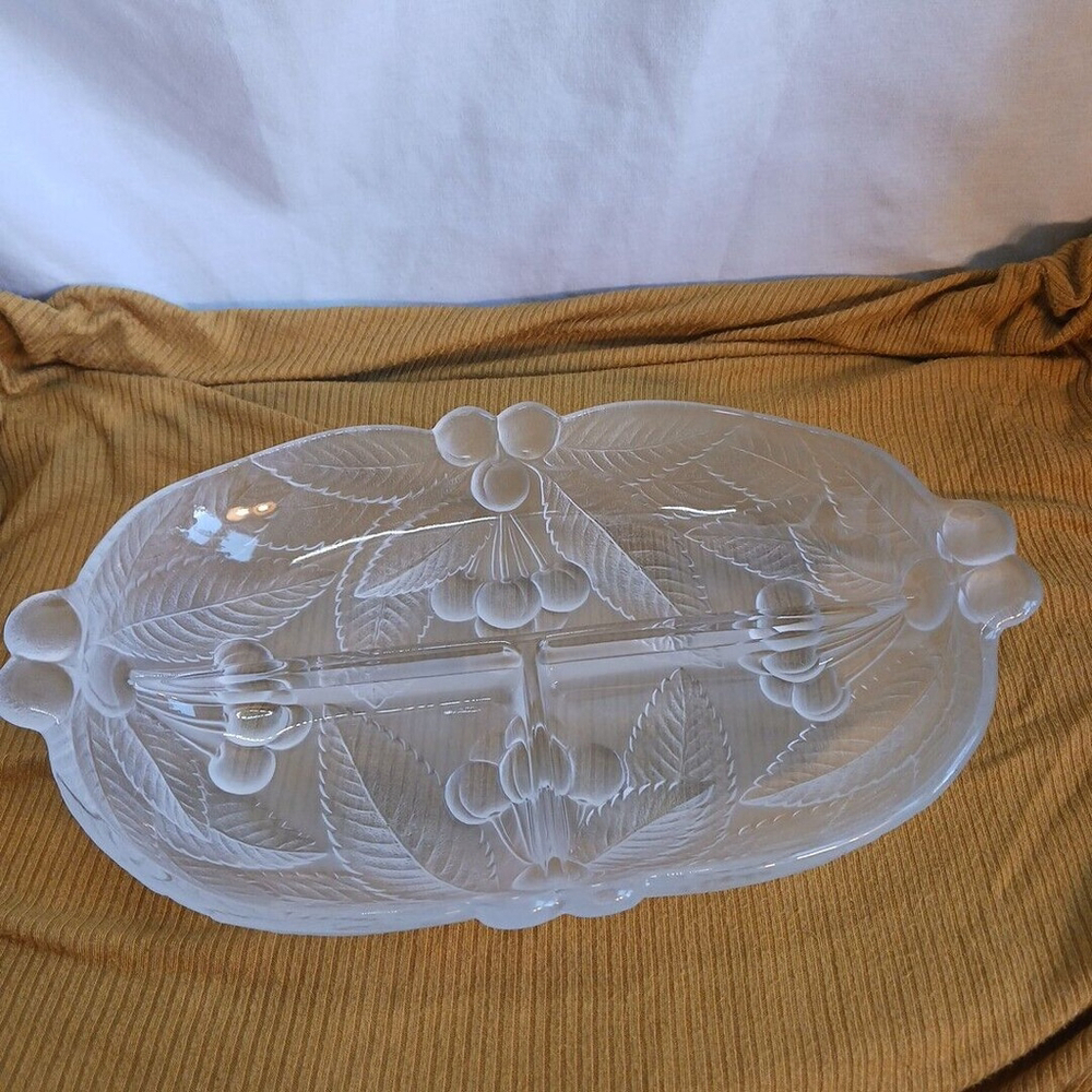 Mikasa Bountiful Cherries Divided Dish Vintage 1970s